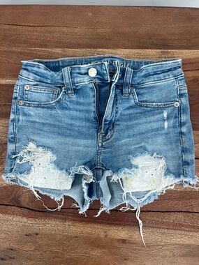 American Eagle Outfitters Distressed Light Blue Denim Cutoff Shorts